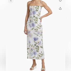 Reformation Frankie Floral Linen Maxi Dress Size 2 NWT